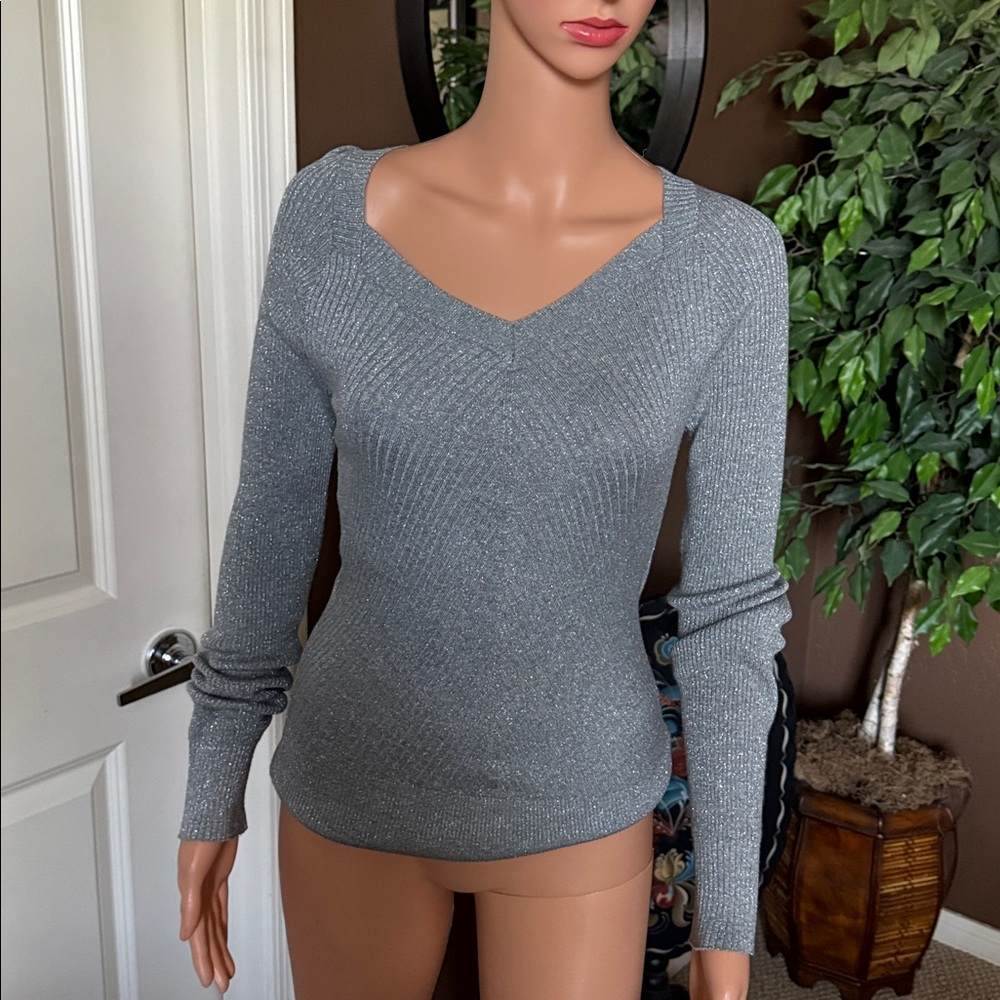 White House Black Market Metallic Women’s Sweater Size M